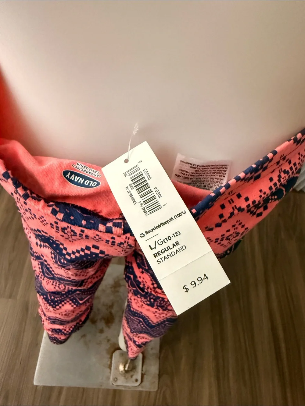 Old Navy Pink and Navy Geometric Print Kids' Leggings
